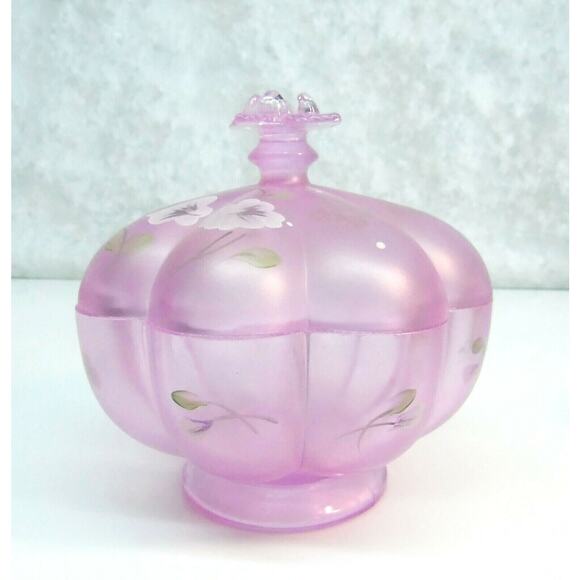 Shelley Fenton Signed COVERED CANDY DISH Pink Chiffon Spring Splendor Limited Ed
